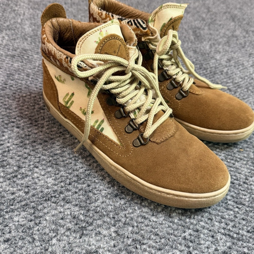 Inkkas Prickly Camping Boot Women's Sz 7 Shoes Cactus Leather Brown Aztec